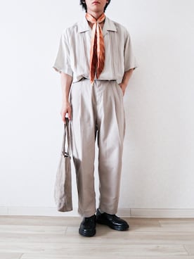 「リネンシャツ」｜「アイテム（財布/小物）」を使った、Naotoさん（メンズ・165cm）の夏コーディネート