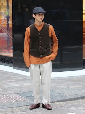 「FREAK'S STORE（フリークスストア）のアイテム（テーラードジャケット）」を使った、Naotoさん（メンズ・165cm）の秋コーディネート