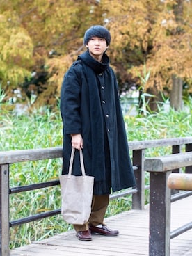 「COMME CA ISM（コムサイズム）のアイテム」を使った、Naotoさん（メンズ・165cm）の冬コーディネート