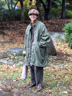 「アイテム（キャスケット）」を使った、Naotoさん（メンズ・165cm）の冬コーディネート