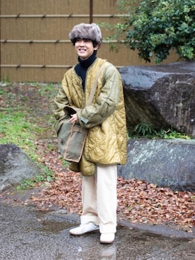 「connect（コネクト）のアイテム（帽子）」を使った、Naotoさん（メンズ・165cm）の冬コーディネート