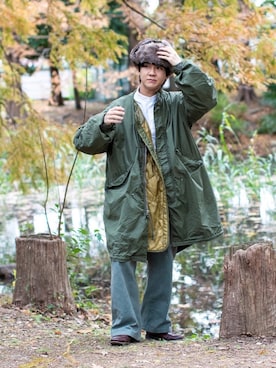 「connect（コネクト）のアイテム（帽子）」を使った、Naotoさん（メンズ・165cm）の冬コーディネート