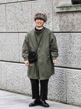 「レースアップシューズ」｜「アイテム（モッズコート）」を使った、Naotoさん（メンズ・165cm）の冬コーディネート