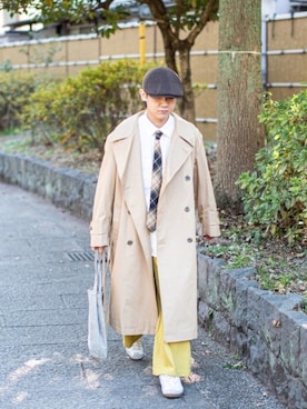 「TRIANGLE PALETTE（トライアングルパレット）のアイテム（パンツ）」を使った、Naotoさん（メンズ・165cm）の冬コーディネート