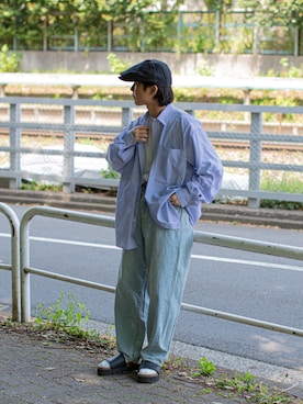 「ブリーチデニム」｜「アイテム（サンダル）」を使った、Naotoさん（メンズ・165cm）の春コーディネート