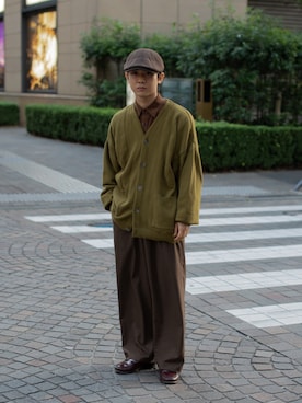 「アイテム（ハンチング/ベレー帽）」を使った、Naotoさん（メンズ・165cm）の春コーディネート