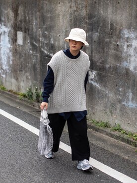 「URU（ウル）のアイテム」を使った、Naotoさん（メンズ・165cm）の春コーディネート