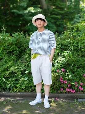 「TENDER（テンダー）のアイテム」を使った、Naotoさん（メンズ・165cm）の春コーディネート