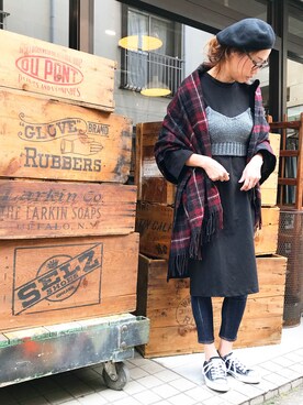 「CONVERSE（コンバース）のconverse（コンバース） ALL STAR OX（オールスターOX）（スニーカー）」を使った、miwa93さん（レディース・164cm）の秋コーディネート