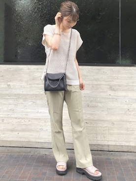 「Lucida（ルシーダ）のアイテム（サンダル）」を使った、manaさん（レディース・155cm）の夏コーディネート