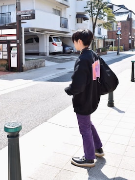 「DISCOVERED（ディスカバード）のアイテム（スウェット）」を使った、ゆーたろさん（メンズ・163cm）の春コーディネート