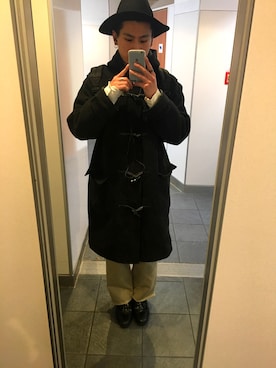 「no brand（ノーブランド）のアイテム（ダッフルコート）」を使った、jokerさん（メンズ・173cm）の冬コーディネート