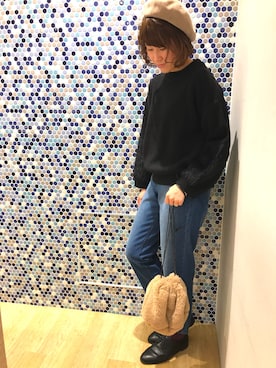 「earth music&ecology（アースミュージックアンドエコロジー）のアイテム（その他シューズ）」を使った、にける★さん（レディース・164cm）の冬コーディネート