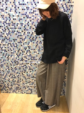 「グレンチェック」｜「アイテム（チュニック）」を使った、にける★さん（レディース・164cm）の冬コーディネート
