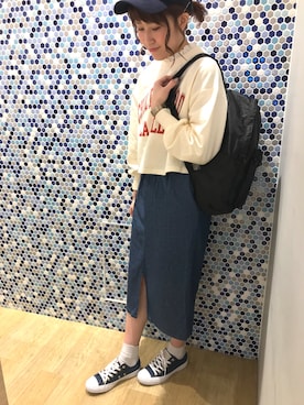 「Lee（リー）のアイテム（バックパック/リュック）」を使った、にける★さん（レディース・164cm）の春コーディネート