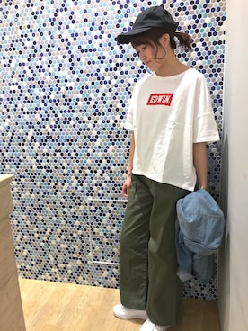 「EDWIN（エドウィン）のアイテム」を使った、にける★さん（レディース・164cm）の春コーディネート