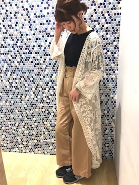 「earth music&ecology（アースミュージックアンドエコロジー）のアイテム（イヤリング）」を使った、にける★さん（レディース・164cm）の春コーディネート
