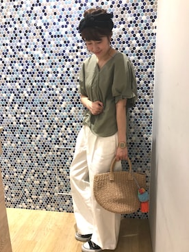 「earth music&ecology（アースミュージックアンドエコロジー）のアイテム（ヘアバンド）」を使った、にける★さん（レディース・164cm）の春コーディネート