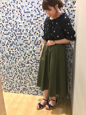 「ORiental TRaffic（オリエンタルトラフィック）の【ORiental TRaffic】 ウェッジサンダル（サンダル）」を使った、にける★さん（レディース・164cm）の夏コーディネート