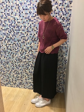 「earth music&ecology（アースミュージックアンドエコロジー）のアイテム（ネックレス）」を使った、にける★さん（レディース・164cm）の夏コーディネート