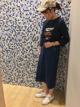 「Lee（リー）のアイテム（帽子）」を使った、にける★さん（レディース・164cm）の夏コーディネート