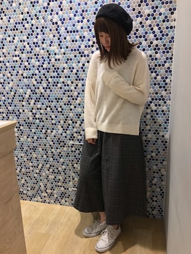 「earth music&ecology（アースミュージックアンドエコロジー）のアイテム（ハット）」を使った、にける★さん（レディース・164cm）の秋コーディネート
