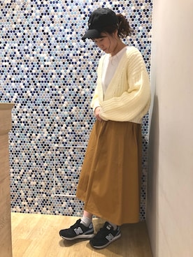 「ざっくりニットカーディガン」｜にける★さん（レディース・164cm）の冬コーディネート