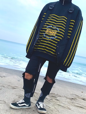 「BALENCIAGA」｜「アイテム（ジャージ）」を使った、ユウキさん（メンズ・165cm）の春コーディネート