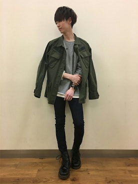 「Right-on（ライトオン）のアイテム（デニムパンツ）」を使った、Right-on 店舗スタッフさん（メンズ・168cm）の冬コーディネート