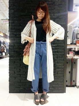 「サボサンダル」｜Right-on 店舗スタッフさん（レディース・160cm）の春コーディネート