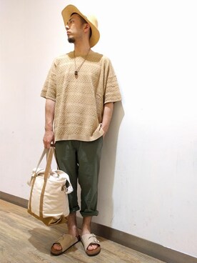 「Right-on（ライトオン）のアイテム（サンダル）」を使った、Right-on 店舗スタッフさん（メンズ・171cm）の春コーディネート