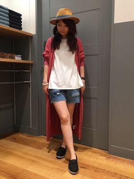 Right-on 店舗スタッフさん（レディース・153cm）の春コーディネート