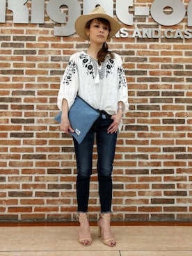 Right-on 店舗スタッフさん（レディース・160cm）の春コーディネート