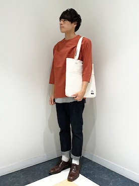 「Right-on（ライトオン）のアイテム（タンクトップ）」を使った、Right-on 店舗スタッフさん（メンズ・163cm）の夏コーディネート