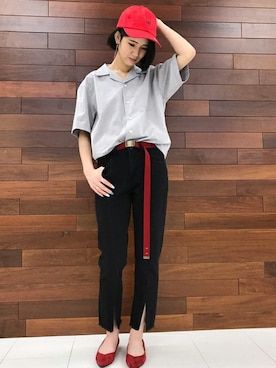 「BACK NUMBER（バックナンバー）のアイテム（シューズ）」を使った、Right-on 店舗スタッフさん（レディース・164cm）の夏コーディネート