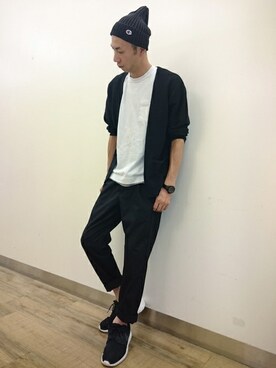 「Champion（チャンピオン）のアイテム（ニットキャップ/ビーニー）」を使った、Right-on 店舗スタッフさん（メンズ・175cm）の夏コーディネート