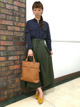 「3wayバッグ」｜Right-on 店舗スタッフさん（レディース・156cm）の秋コーディネート
