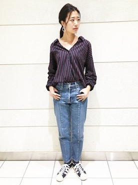 「Altered（オルタード）のアイテム」を使った、Right-on 店舗スタッフさん（レディース・164cm）の秋コーディネート