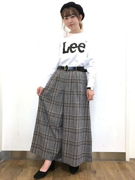 「Right-on（ライトオン）のアイテム（帽子）」を使った、Right-on 店舗スタッフさん（レディース・157cm）の秋コーディネート