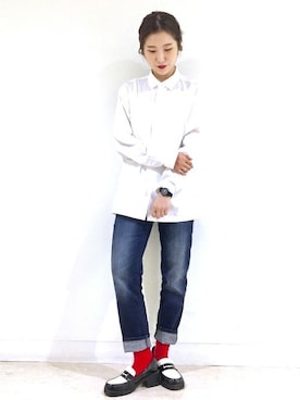 Right-on 店舗スタッフさん（レディース・160cm）の秋コーディネート