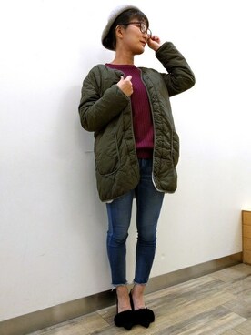 「BACK NUMBER（バックナンバー）のアイテム（その他アウター）」を使った、Right-on 店舗スタッフさん（レディース・160cm）の秋コーディネート