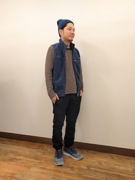 「ジョガーパンツ」｜Right-on 店舗スタッフさん（メンズ・163cm）の秋コーディネート