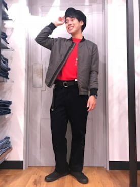 「レトロコーデ」｜Right-on 店舗スタッフさん（メンズ・175cm）の秋コーディネート