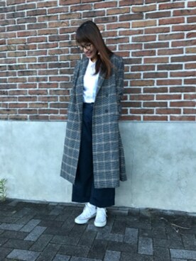 「BACK NUMBER（バックナンバー）のアイテム（その他アウター）」を使った、Right-on 店舗スタッフさん（レディース・158cm）の秋コーディネート