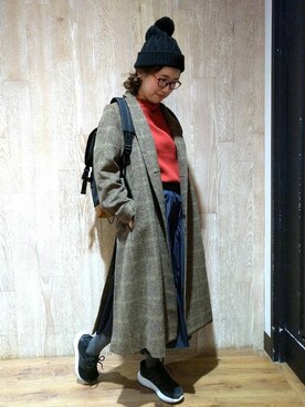 「BACK NUMBER（バックナンバー）のアイテム（その他アウター）」を使った、Right-on 店舗スタッフさん（レディース・155cm）の秋コーディネート