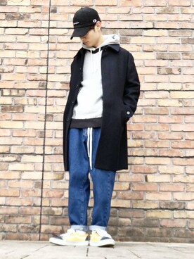 「BACK NUMBER（バックナンバー）のアイテム（ステンカラーコート）」を使った、Right-on 店舗スタッフさん（メンズ・167cm）の冬コーディネート