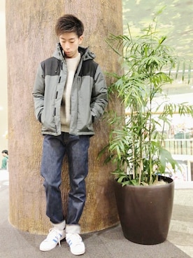 「Right-on（ライトオン）のアイテム（ダウンジャケット/コート）」を使った、Right-on 店舗スタッフさん（メンズ・178cm）の冬コーディネート