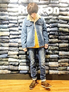 「Right-on（ライトオン）のアイテム（ブルゾン）」を使った、Right-on 店舗スタッフさん（メンズ・172cm）の冬コーディネート
