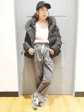 「BACK NUMBER（バックナンバー）のアイテム（ダウンジャケット/コート）」を使った、Right-on 店舗スタッフさん（レディース・155cm）の冬コーディネート