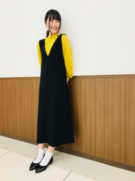「Right-on（ライトオン）のアイテム（ジャンパースカート）」を使った、Right-on 店舗スタッフさん（レディース・171cm）の冬コーディネート